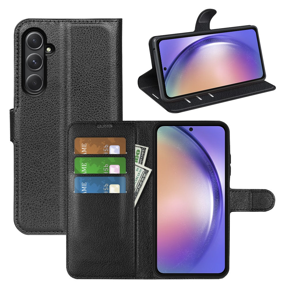 For Samsung Galaxy A55 5G Leather Litchi Texture Case Flip Wallet Phone Cover