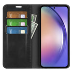 Til Samsung Galaxy A55 5G Telefoncover Læder Folio Flip Cover Magnetisk Absorption