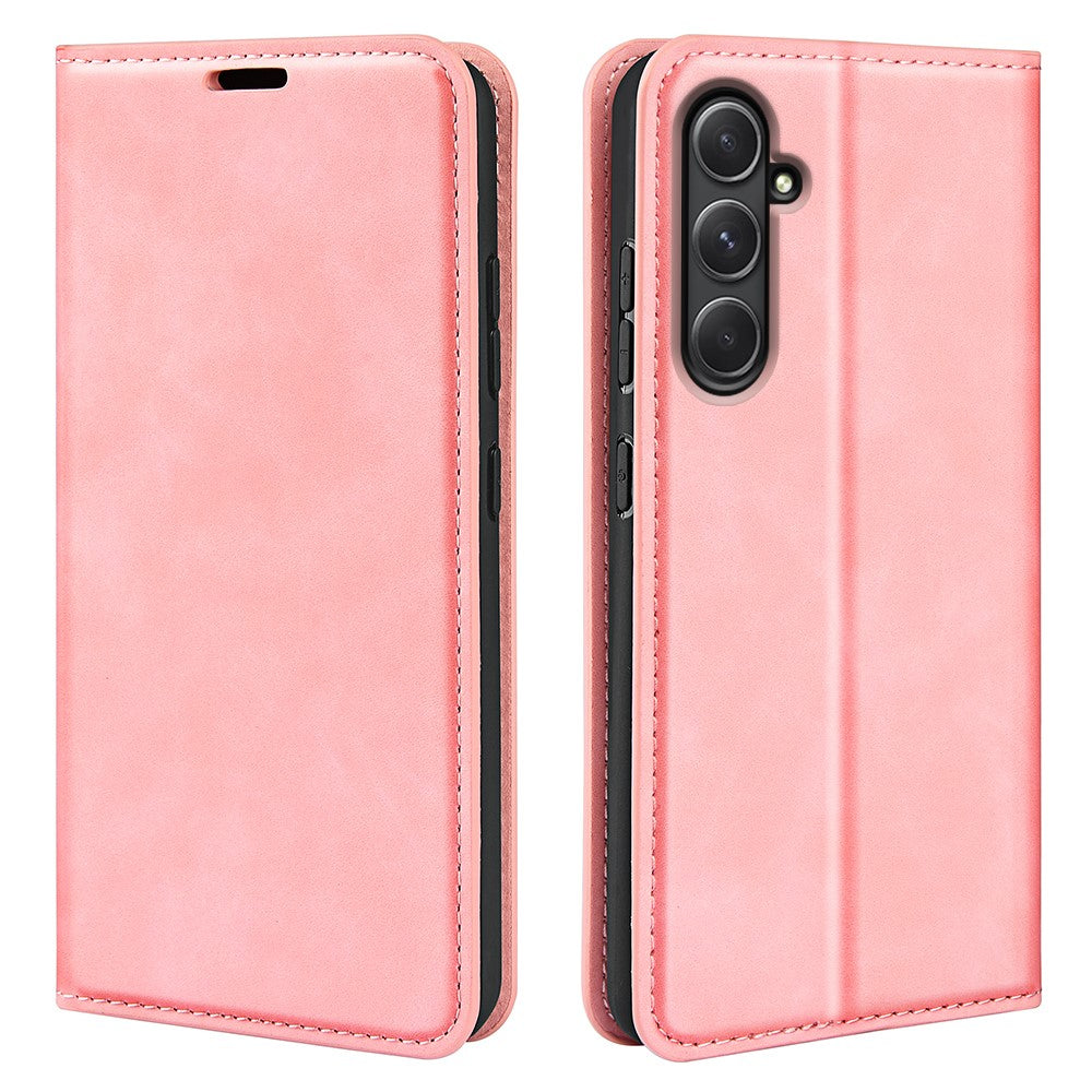 Til Samsung Galaxy A55 5G Telefoncover Læder Folio Flip Cover Magnetisk Absorption