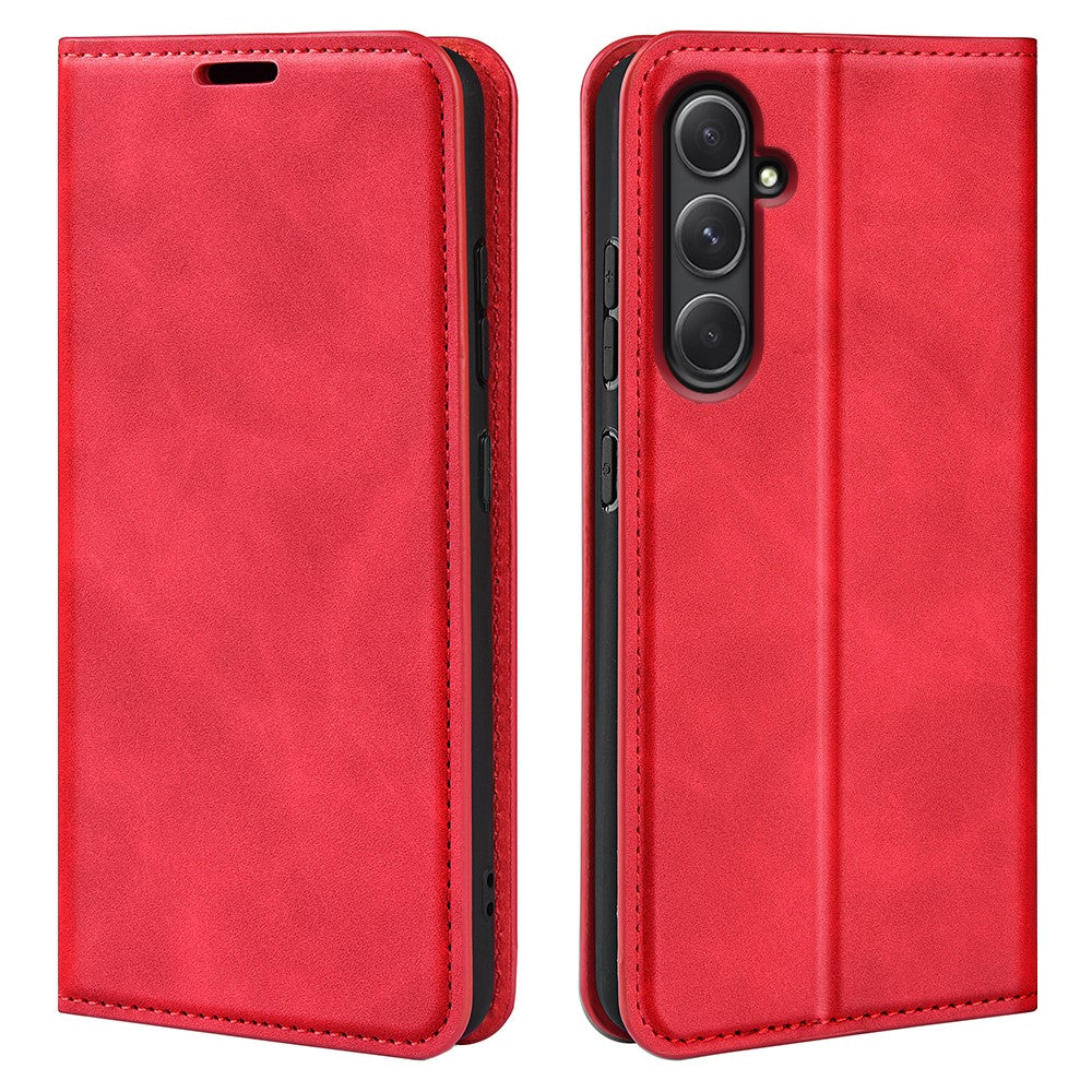 Til Samsung Galaxy A55 5G Telefoncover Læder Folio Flip Cover Magnetisk Absorption