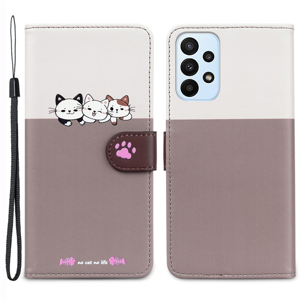 Tegneserie-kæledyrsserie til Samsung Galaxy A23 4G / A23 5G (global version) Etui Pung Telefoncover