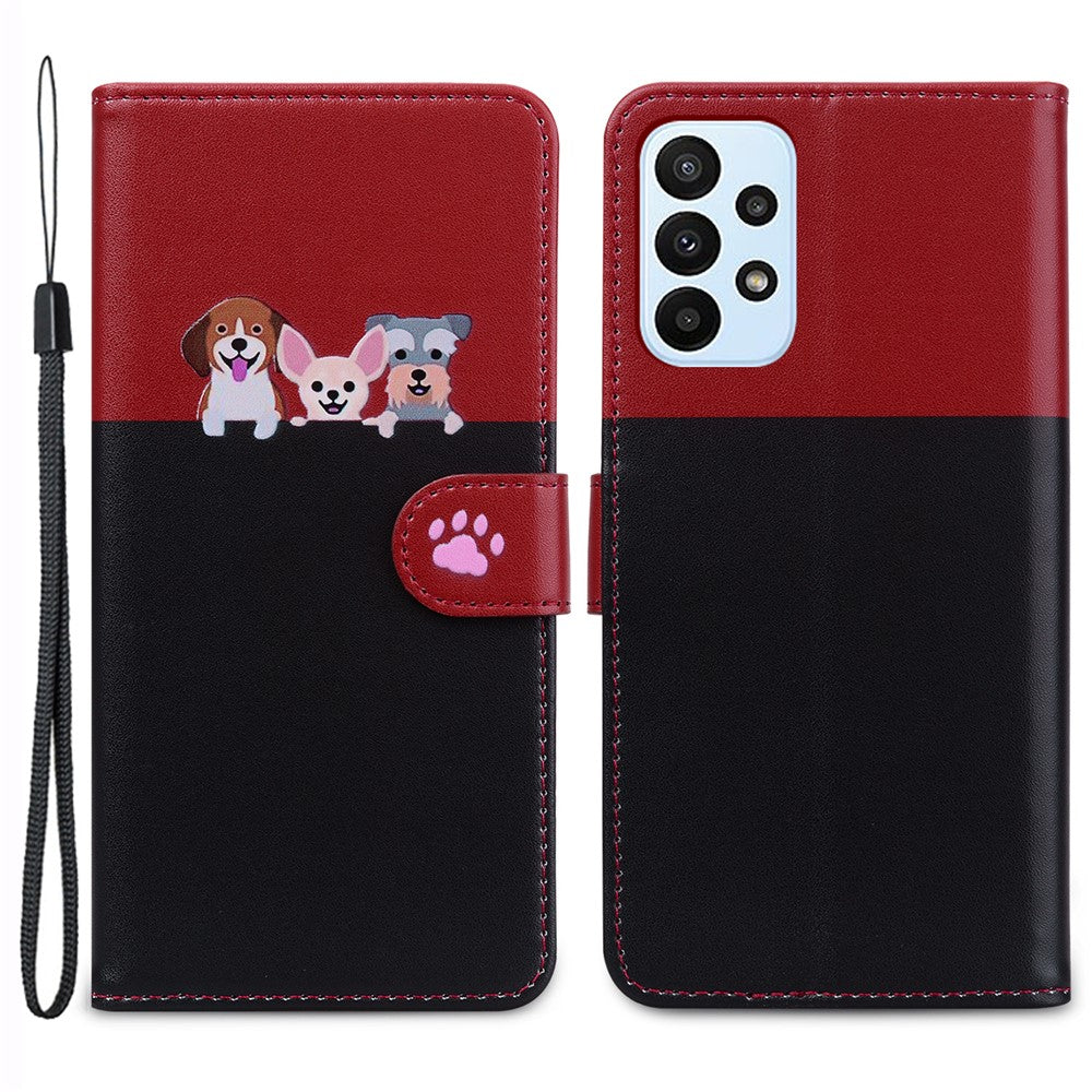 Tegneserie-kæledyrsserie til Samsung Galaxy A23 4G / A23 5G (global version) Etui Pung Telefoncover