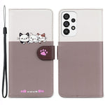 Cartoon Pet Series for Samsung Galaxy A73 5G Wallet Phone Case Leather Flip Cover