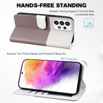 Cartoon Pet Series for Samsung Galaxy A73 5G Wallet Phone Case Leather Flip Cover