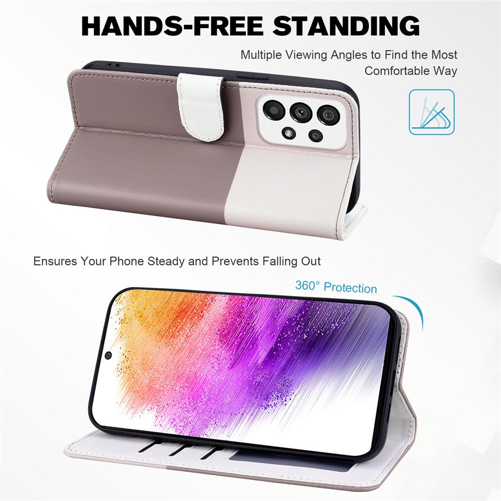 Cartoon Pet Series for Samsung Galaxy A73 5G Wallet Phone Case Leather Flip Cover