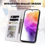 Cartoon Pet Series for Samsung Galaxy A73 5G Wallet Phone Case Leather Flip Cover
