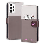 Cartoon Pet Series for Samsung Galaxy A73 5G Wallet Phone Case Leather Flip Cover