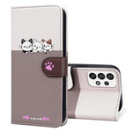 Cartoon Pet Series for Samsung Galaxy A73 5G Wallet Phone Case Leather Flip Cover