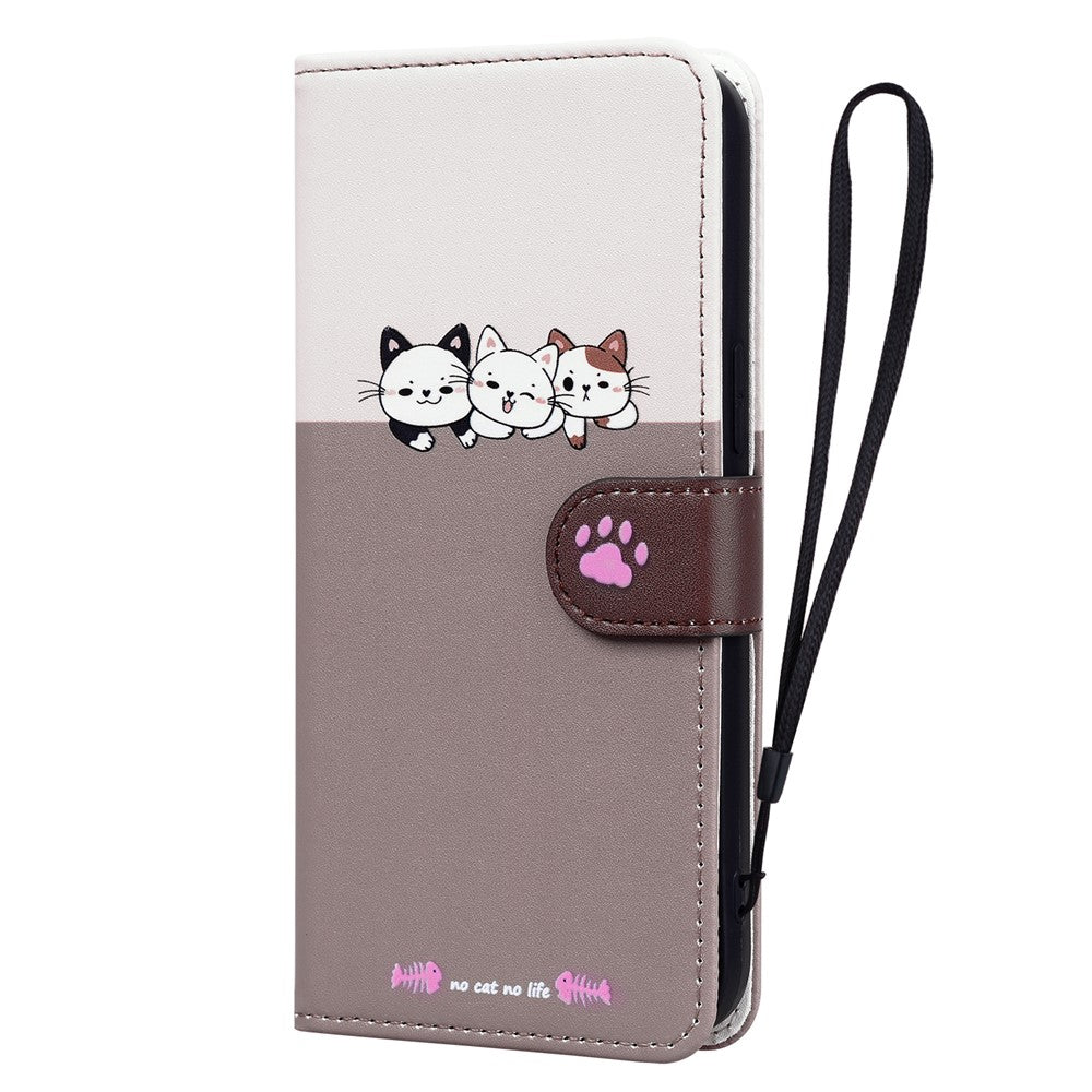 Cartoon Pet Series for Samsung Galaxy A73 5G Wallet Phone Case Leather Flip Cover