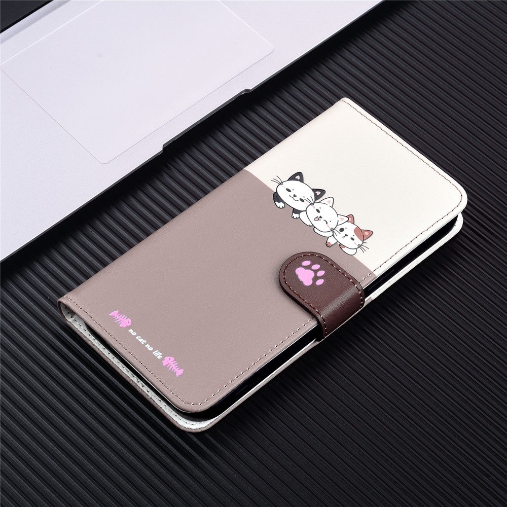 Cartoon Pet Series for Samsung Galaxy A73 5G Wallet Phone Case Leather Flip Cover