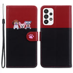Cartoon Pet Series for Samsung Galaxy A73 5G Wallet Phone Case Leather Flip Cover
