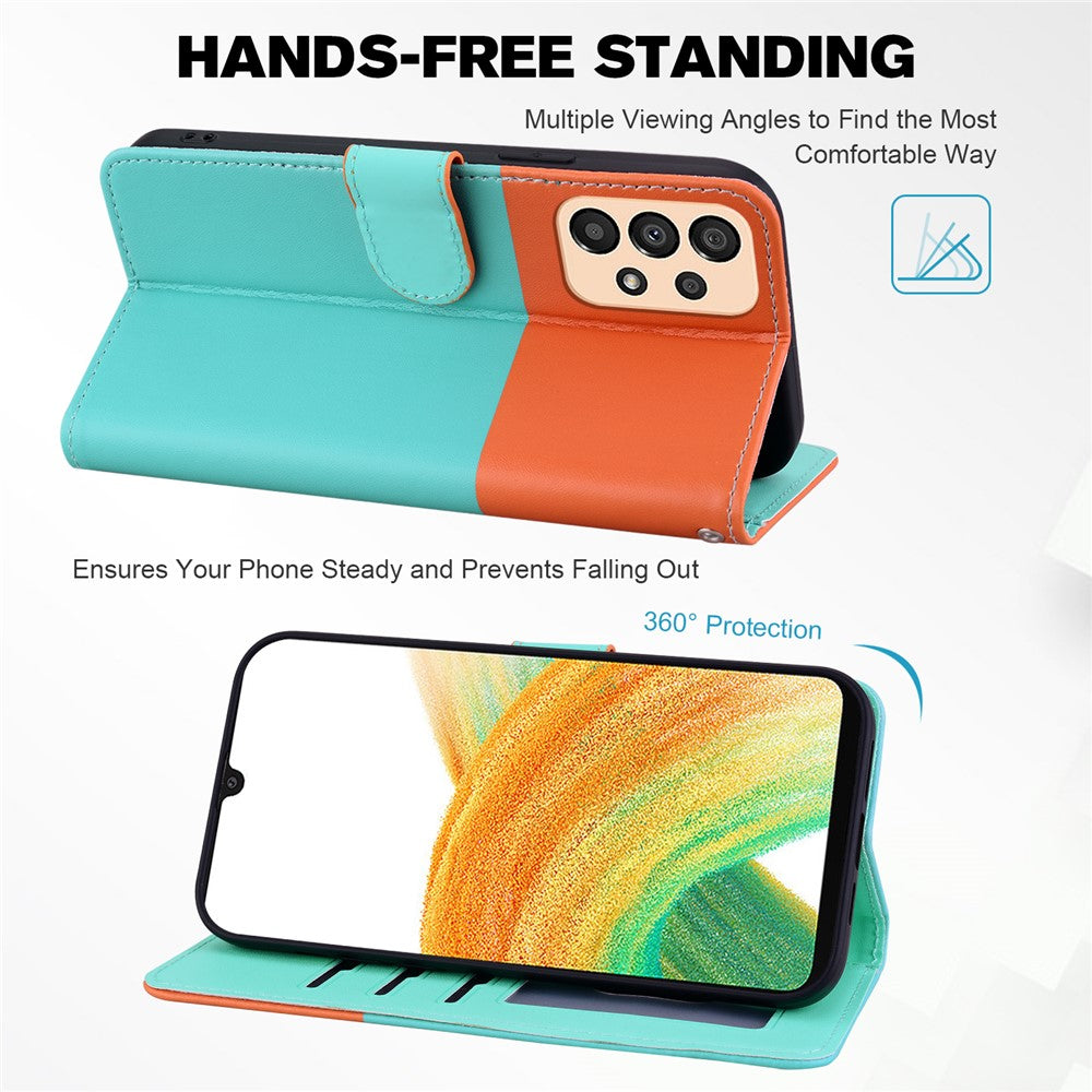 Tecknad Husdjursserie för Samsung Galaxy A33 5G Plånboksfodral Stötsäkert Läderfodral