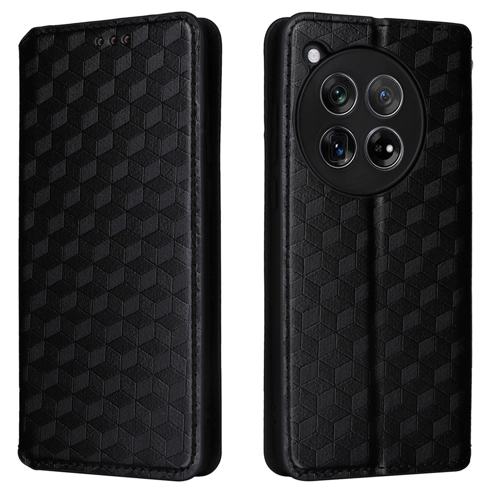 OnePlus 12 5G mobilmobilskal reptåligt PU-läder + TPU-präglat fodral