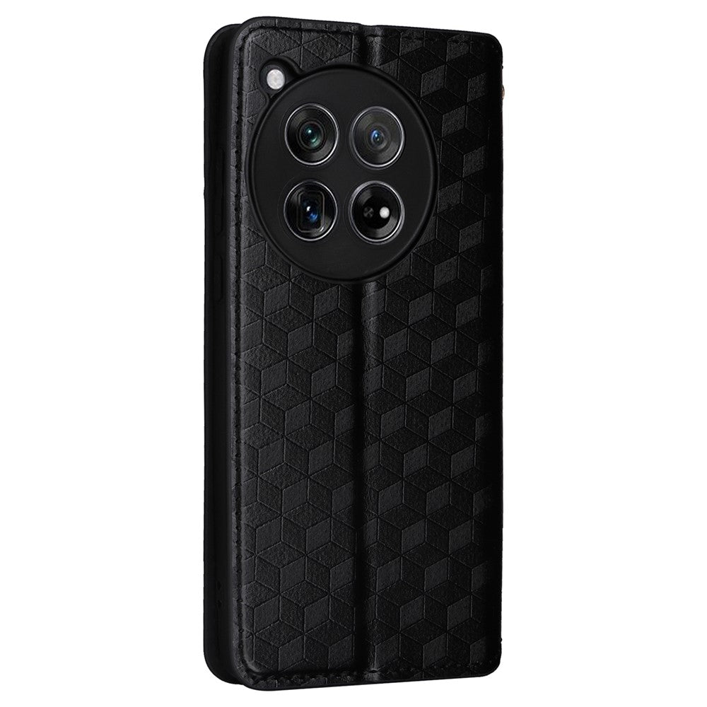OnePlus 12 5G mobilmobilskal reptåligt PU-läder + TPU-präglat fodral