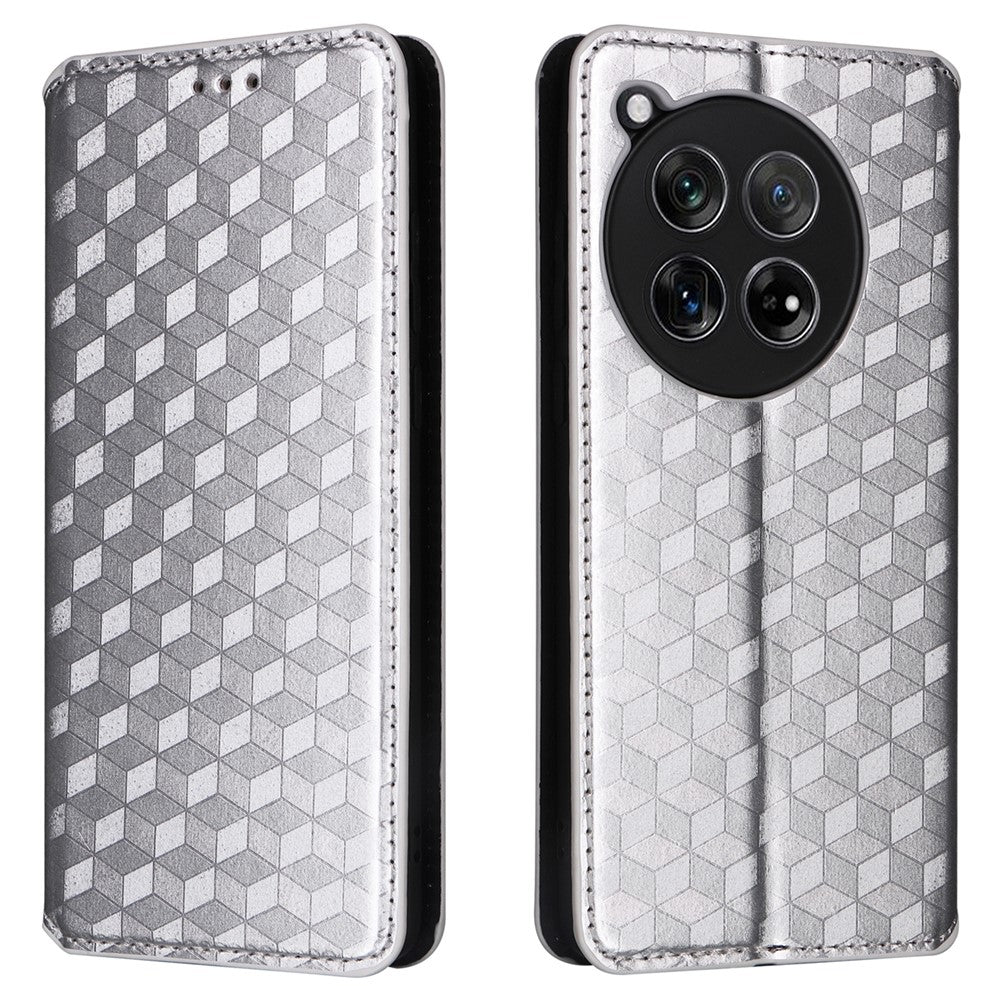 OnePlus 12 5G mobilmobilskal reptåligt PU-läder + TPU-präglat fodral