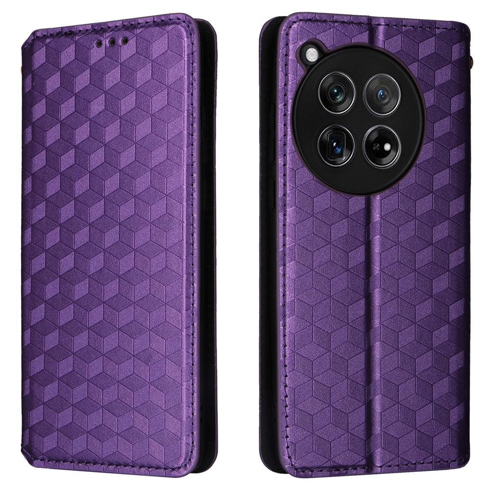 OnePlus 12 5G mobilmobilskal reptåligt PU-läder + TPU-präglat fodral
