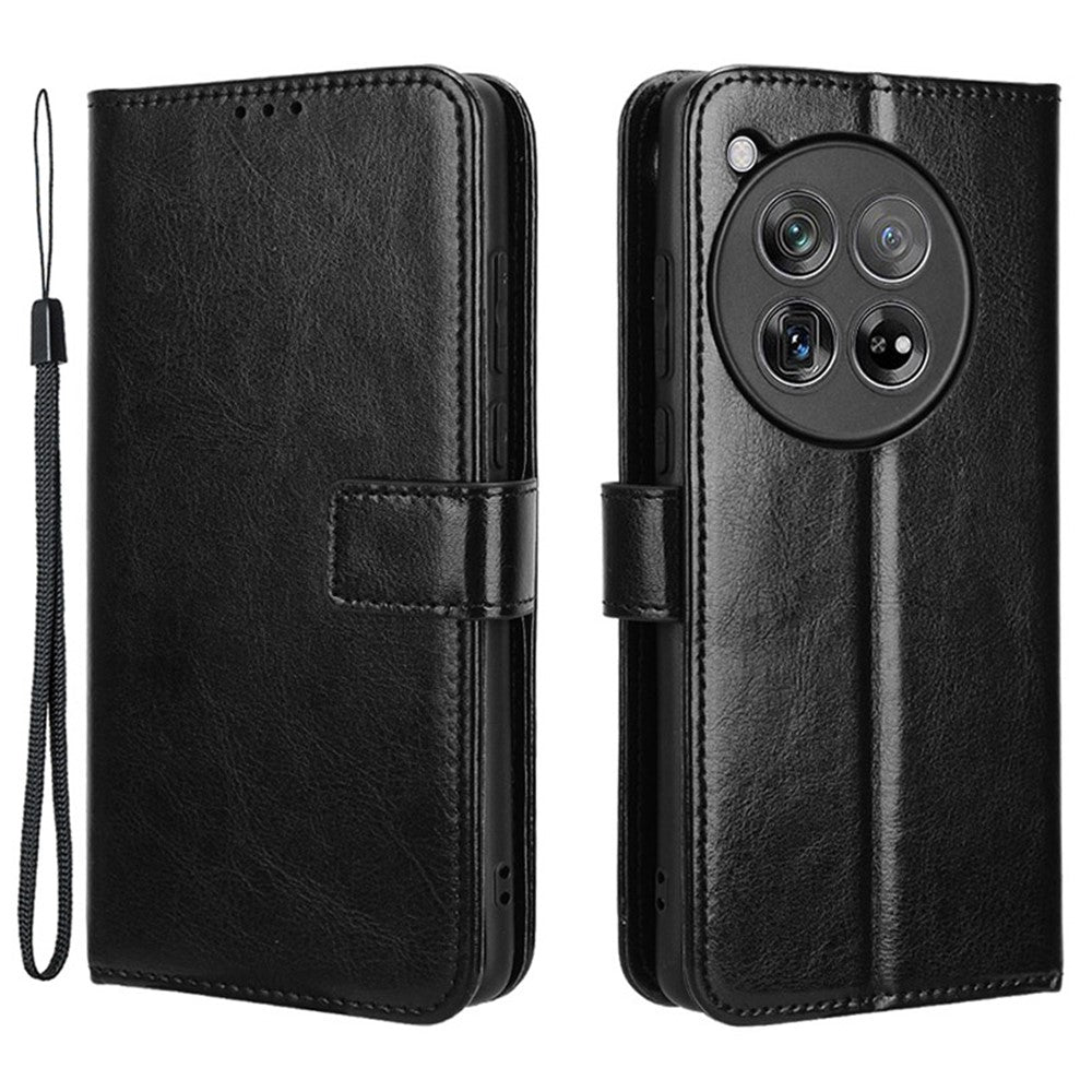 For OnePlus 12 5G Wallet Leather Phone Case Craxy Horse Pattern