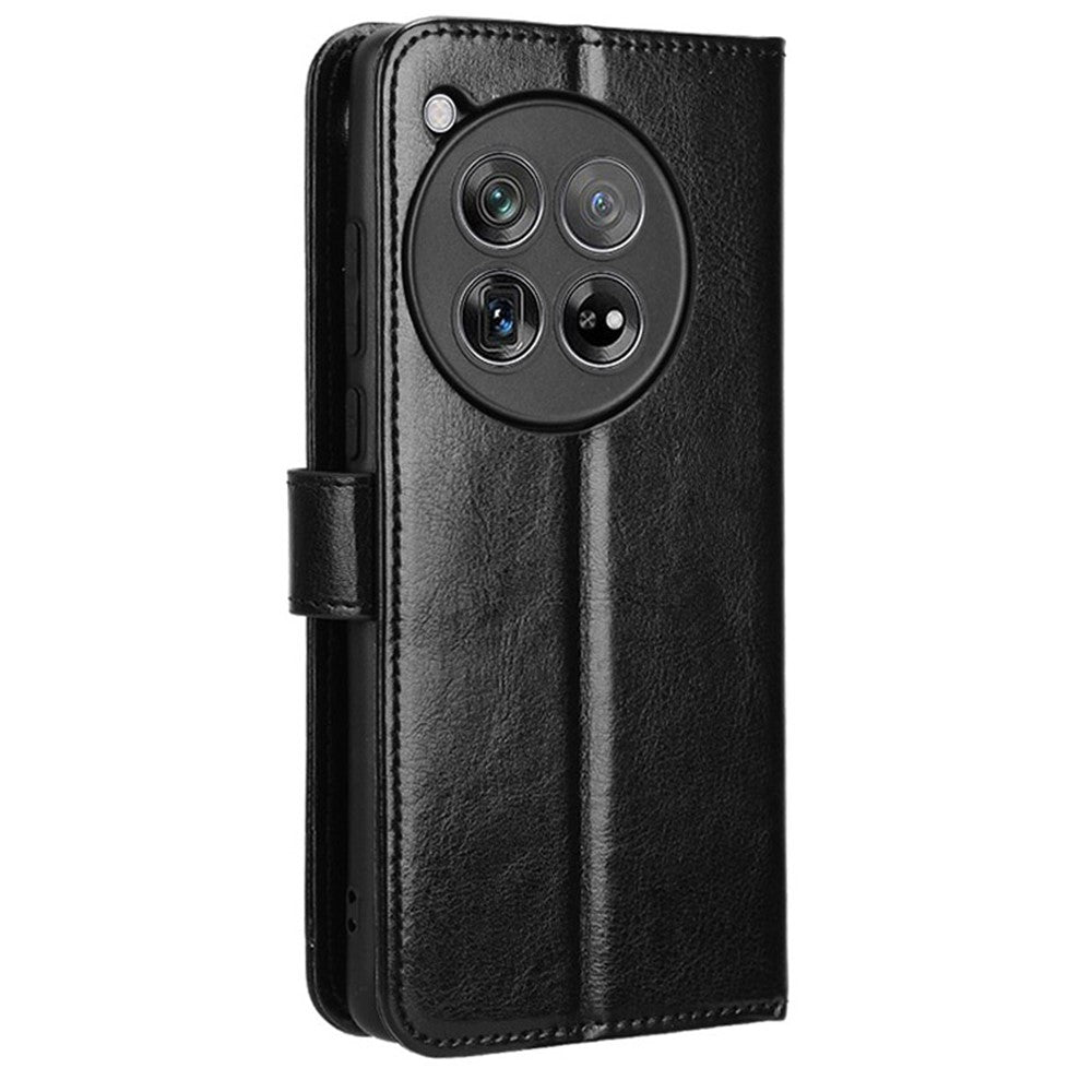 For OnePlus 12 5G Wallet Leather Phone Case Craxy Horse Pattern