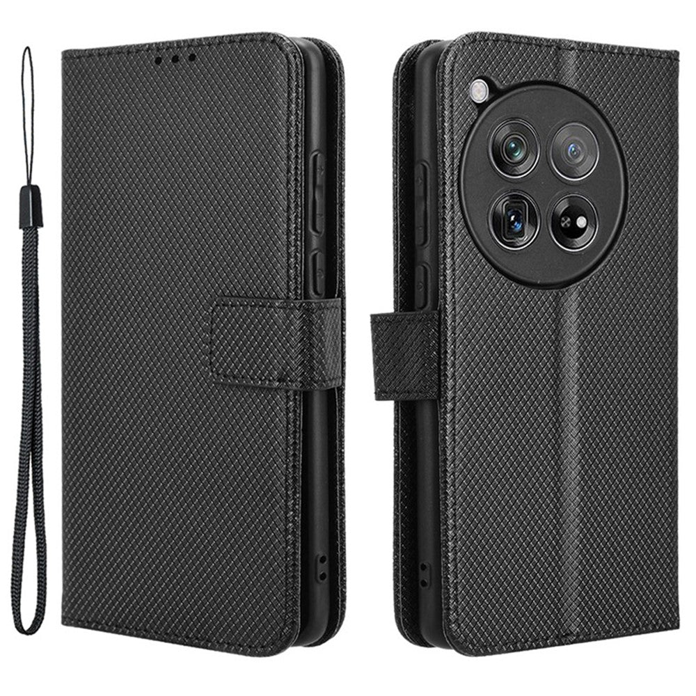 For OnePlus 12 5G Shockproof Mobile Phone Case PU Leather Stand Cover