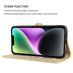 For iPhone 14 Plus Wallet Case Gradient Crocodile Texture Protective Phone Cover