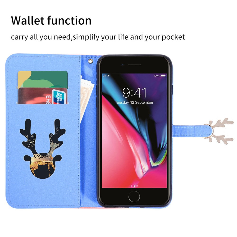 Til iPhone 7 / 8 / SE (2020) / SE (2022) Cover, Gradient Krokodillemønster Pung Telefoncover