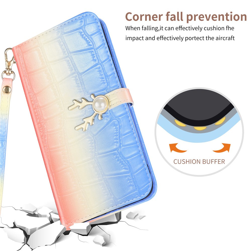 Til iPhone 7 / 8 / SE (2020) / SE (2022) Cover, Gradient Krokodillemønster Pung Telefoncover