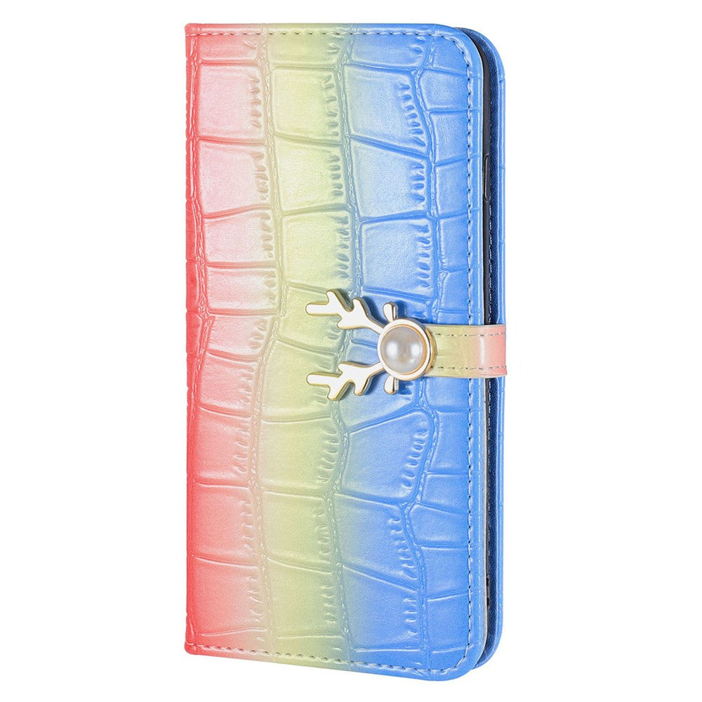 Til iPhone 7 / 8 / SE (2020) / SE (2022) Cover, Gradient Krokodillemønster Pung Telefoncover
