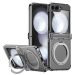 For Samsung Galaxy Z Flip5 5G Rotatable Ring Cover Hard PC Back Magnetic Phone Case