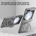 For Samsung Galaxy Z Flip5 5G Rotatable Ring Cover Hard PC Back Magnetic Phone Case