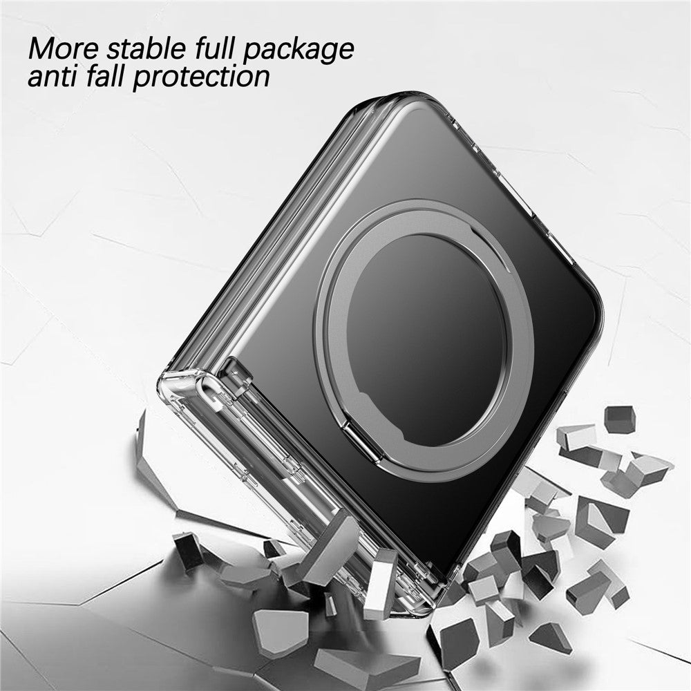 For Samsung Galaxy Z Flip5 5G Rotatable Ring Cover Hard PC Back Magnetic Phone Case