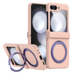 For Samsung Galaxy Z Flip5 5G Rotatable Ring Cover Hard PC Back Magnetic Phone Case