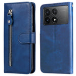 Xiaomi Redmi K70E 5G / Poco X6 Pro 5G Magnetiskt fodral PU-läder med dragkedja och plånboksfodral