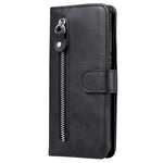 Til OnePlus 12 5G Cover med Lynlåslomme, Kortholder og Stander, Kalveskindtekstur, Telefonlædercover