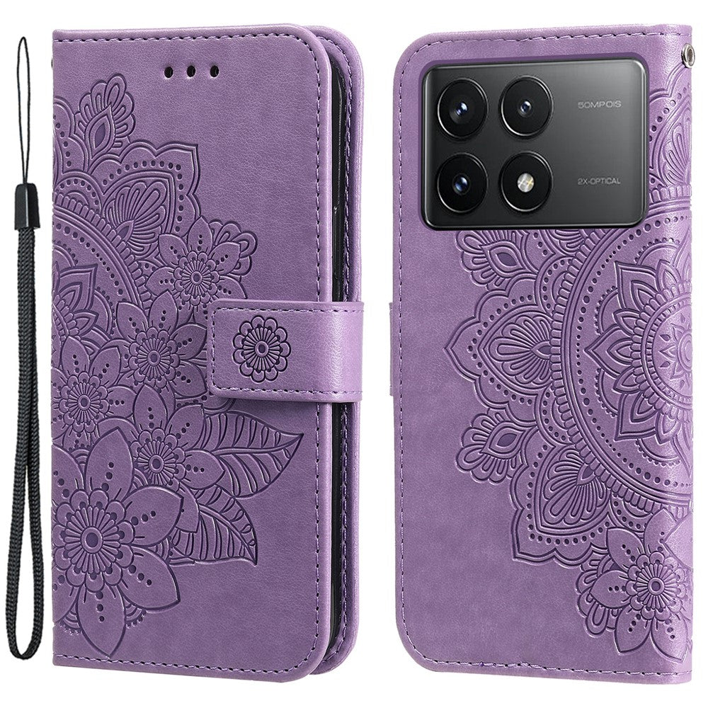 For Xiaomi Redmi K70E 5G / Poco X6 Pro 5G Case Floral Pattern PU Leather Wallet Stand Phone Cover