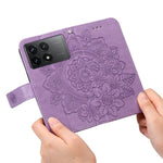 For Xiaomi Redmi K70E 5G / Poco X6 Pro 5G Case Floral Pattern PU Leather Wallet Stand Phone Cover