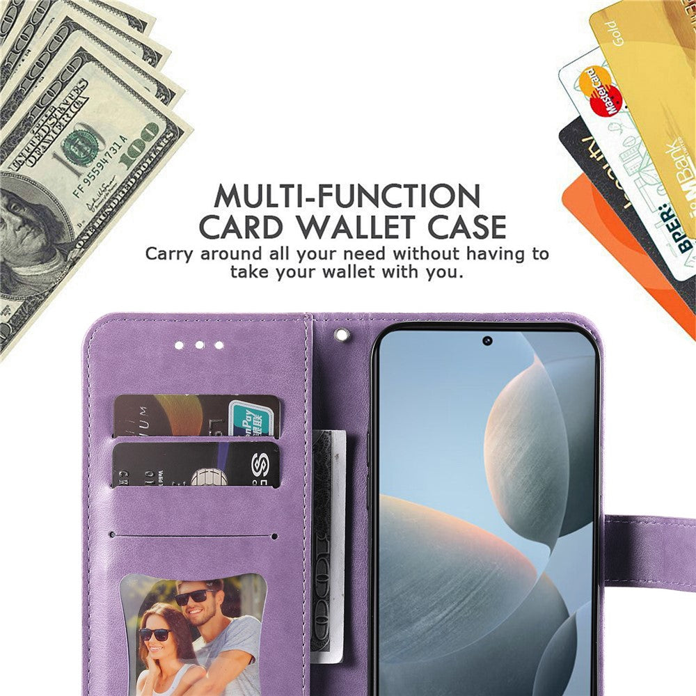 For Xiaomi Redmi K70E 5G / Poco X6 Pro 5G Case Floral Pattern PU Leather Wallet Stand Phone Cover