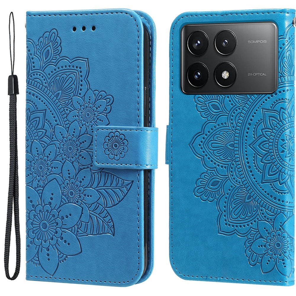 For Xiaomi Redmi K70E 5G / Poco X6 Pro 5G Case Floral Pattern PU Leather Wallet Stand Phone Cover