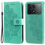 For Xiaomi Redmi K70E 5G / Poco X6 Pro 5G Case Floral Pattern PU Leather Wallet Stand Phone Cover
