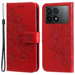 For Xiaomi Redmi K70E 5G / Poco X6 Pro 5G Case Floral Pattern PU Leather Wallet Stand Phone Cover