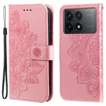 For Xiaomi Redmi K70E 5G / Poco X6 Pro 5G Case Floral Pattern PU Leather Wallet Stand Phone Cover