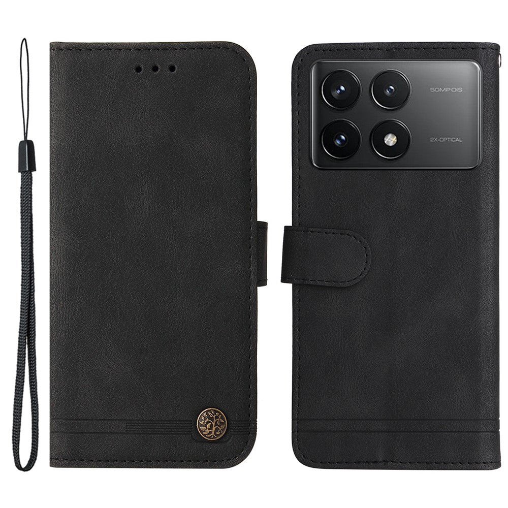 For Xiaomi Redmi K70E 5G / Poco X6 Pro 5G Leather Wallet Cases Skin Touch Phone Cover Stand with Strap