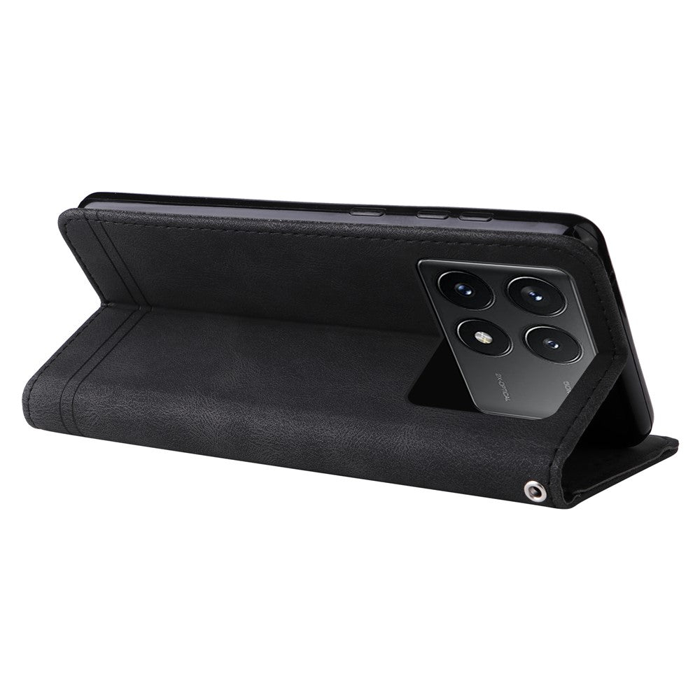 For Xiaomi Redmi K70E 5G / Poco X6 Pro 5G Leather Wallet Cases Skin Touch Phone Cover Stand with Strap