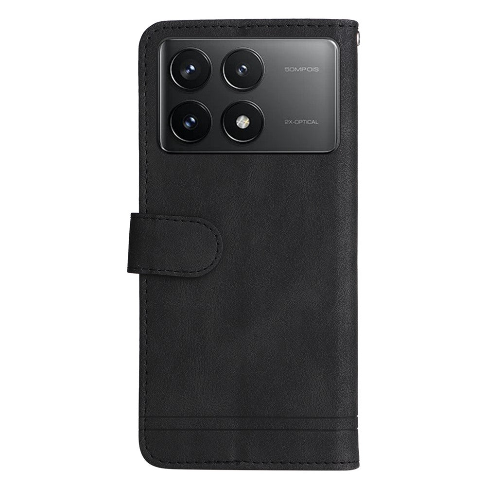 For Xiaomi Redmi K70E 5G / Poco X6 Pro 5G Leather Wallet Cases Skin Touch Phone Cover Stand with Strap