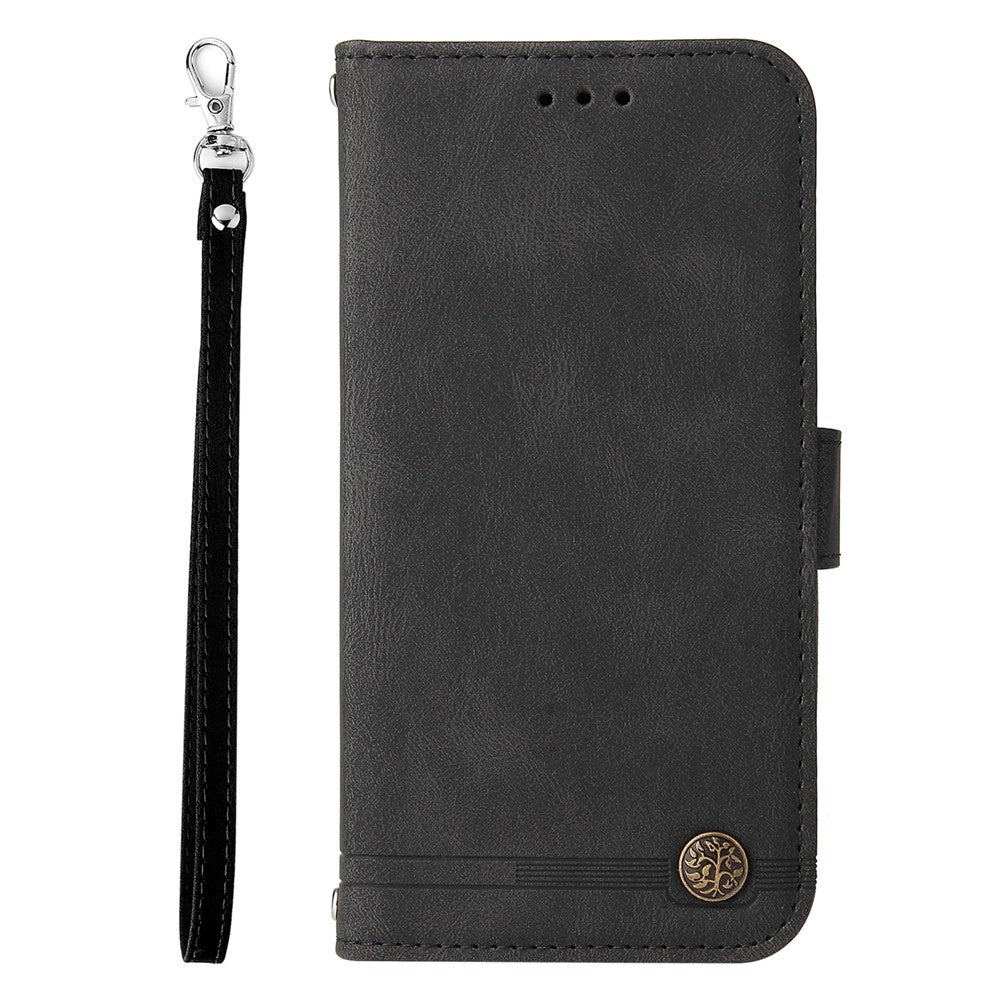 OnePlus 12 5G Läderplånboksfodral Skin Touch mobilfodral Stativ med Rem