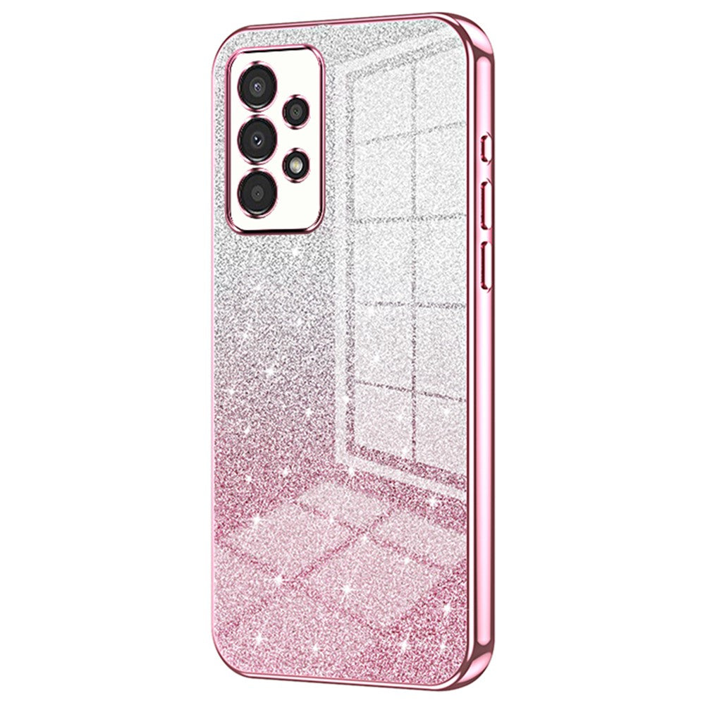 Til Samsung Galaxy A13 4G TPU-etui med gradientglimmer, galvaniseret, slankt telefoncover