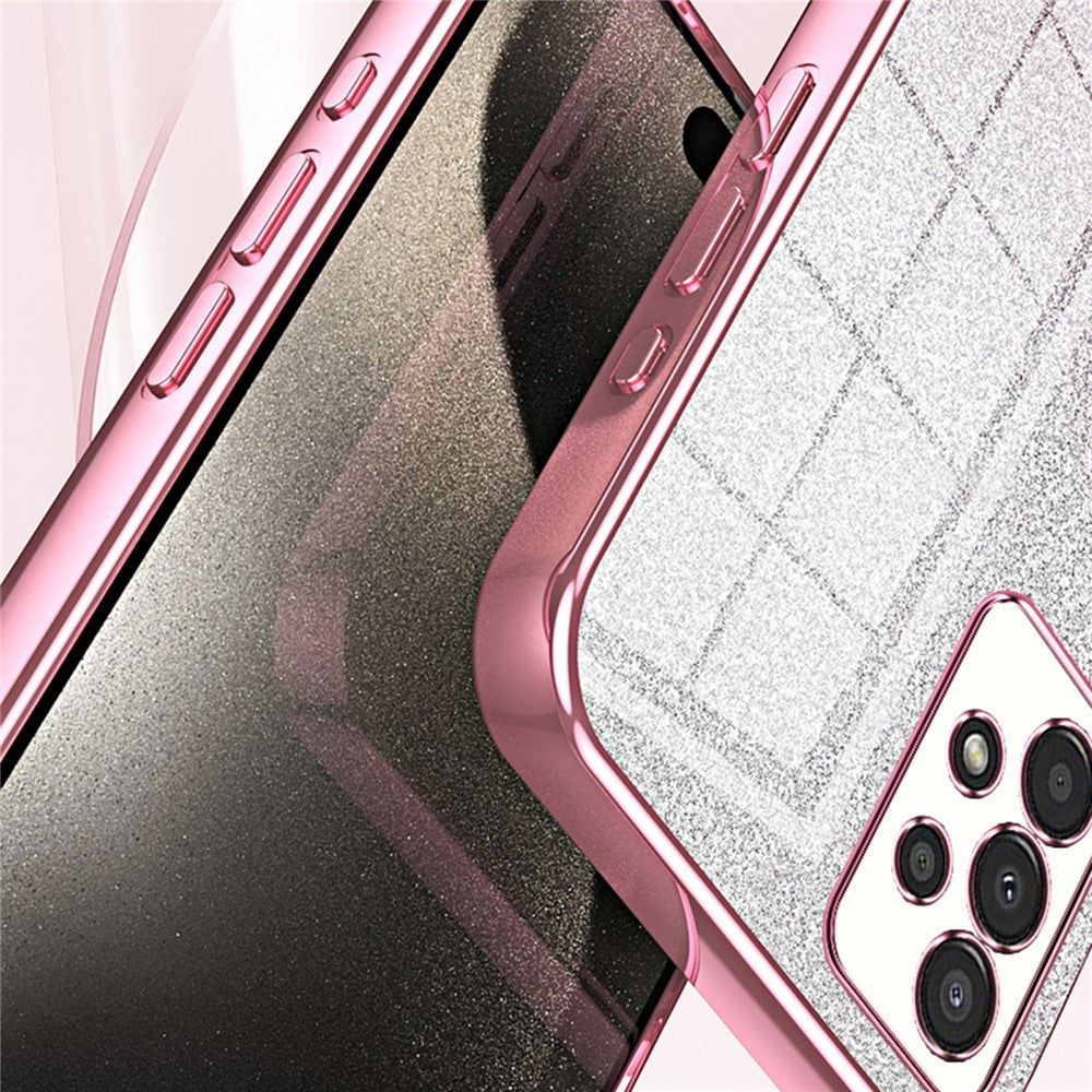 Til Samsung Galaxy A13 4G TPU-etui med gradientglimmer, galvaniseret, slankt telefoncover