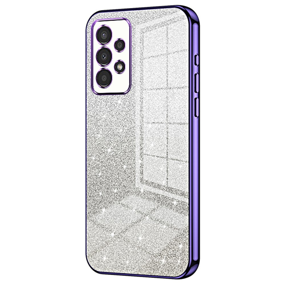 Til Samsung Galaxy A13 4G TPU-etui med gradientglimmer, galvaniseret, slankt telefoncover