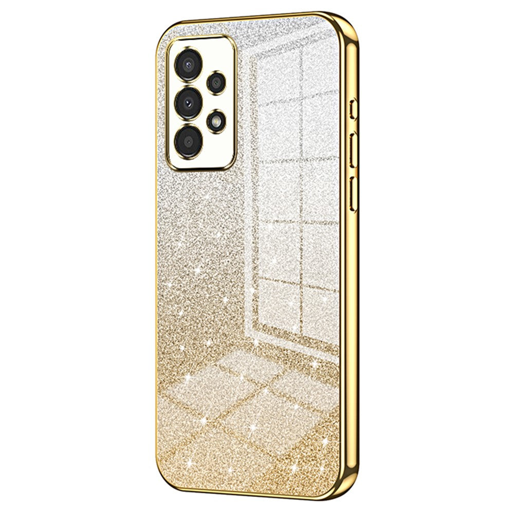 Til Samsung Galaxy A13 4G TPU-etui med gradientglimmer, galvaniseret, slankt telefoncover