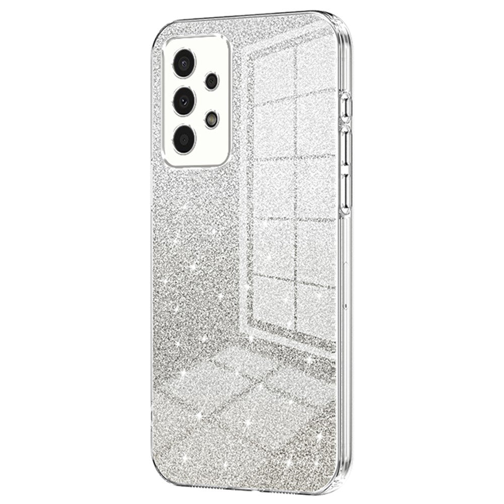 Til Samsung Galaxy A13 4G TPU-etui med gradientglimmer, galvaniseret, slankt telefoncover