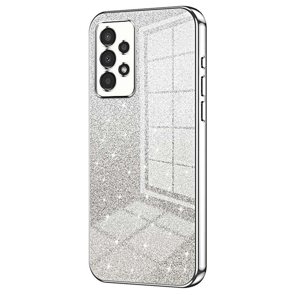 Til Samsung Galaxy A13 4G TPU-etui med gradientglimmer, galvaniseret, slankt telefoncover